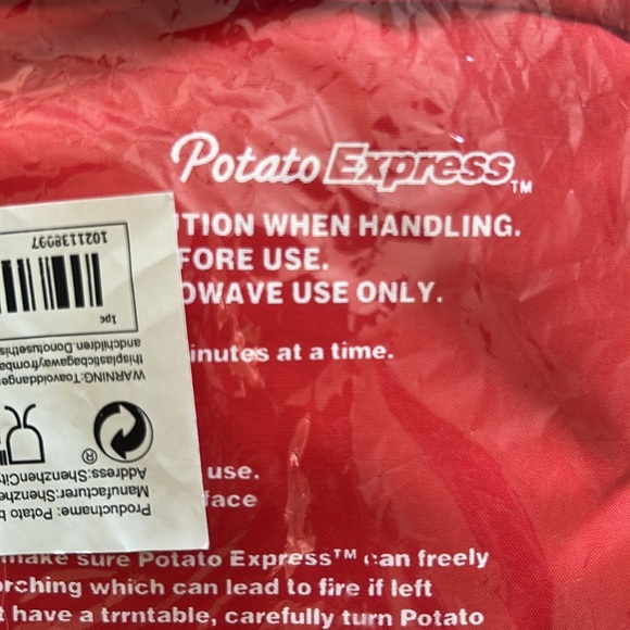 Potato Express Microwave Bag in Red NEW - Picture 1 of 5